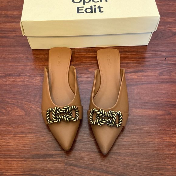 Open Edit Kyla Flat Mule (Tan Mocha, Size 8) - Picture 1 of 7